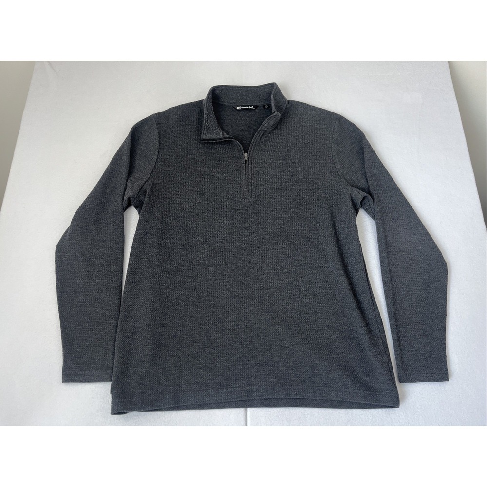 Travis Mathew Pullover Mens XXL 2XL Gray Cloud Waffle Quarter Zip Golf